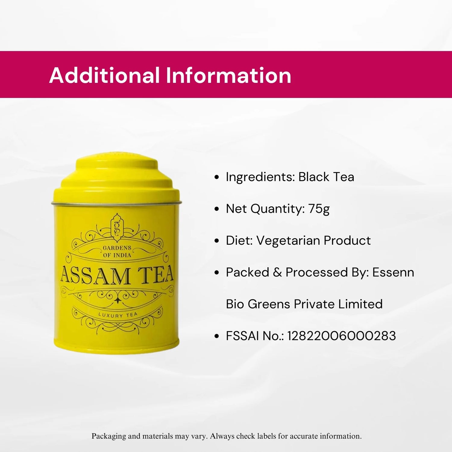 Assam Tea Tin Can