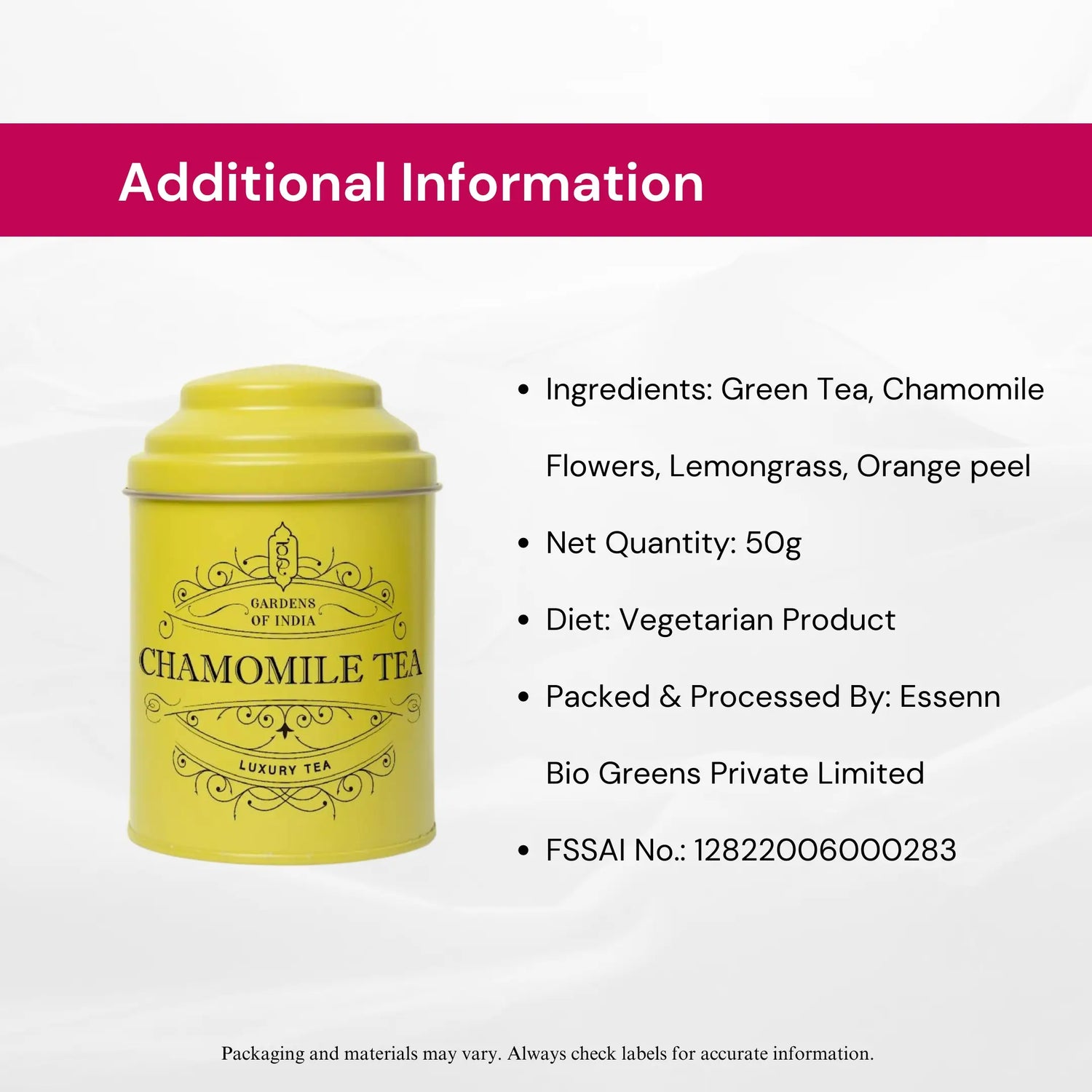 Chamomile Tea Tin Can