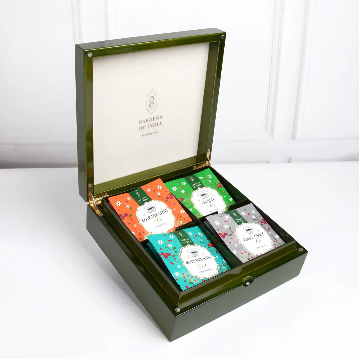 Signature Tea Collection Signature Emerald Tea Box - 4 variants, 32 Tea Bags – Gardens Of India