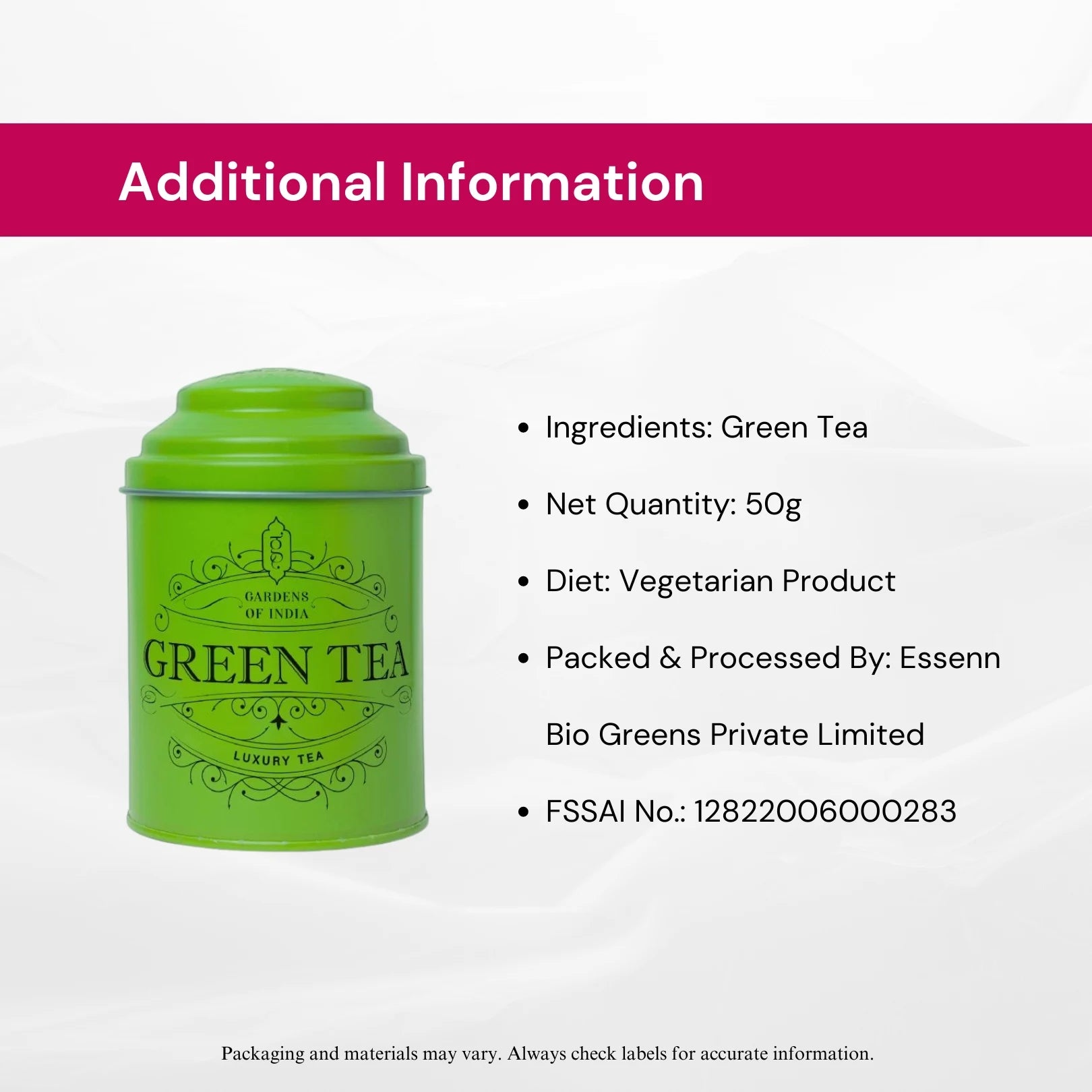 Green Tea Tin Can