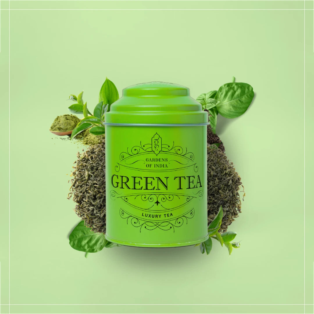 Green Tea Tin Can – Gardens Of India