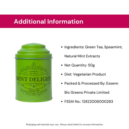 Mint Delight Tea Tin Can