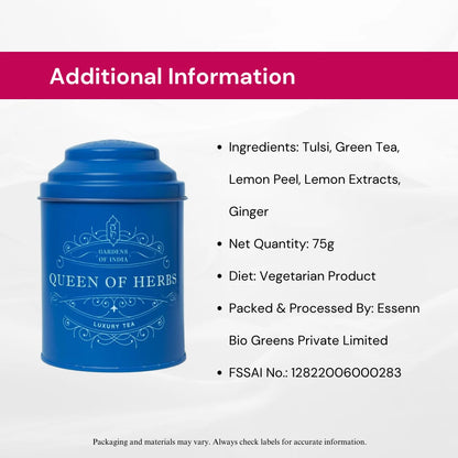 Queen of Herbs Tea Tin Can