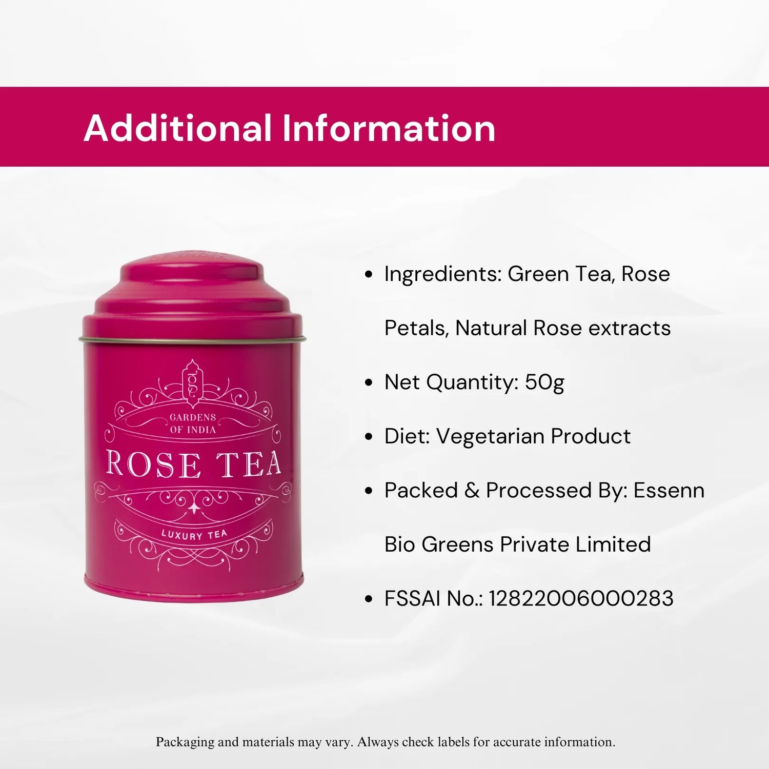 Rose Tea Tin Can