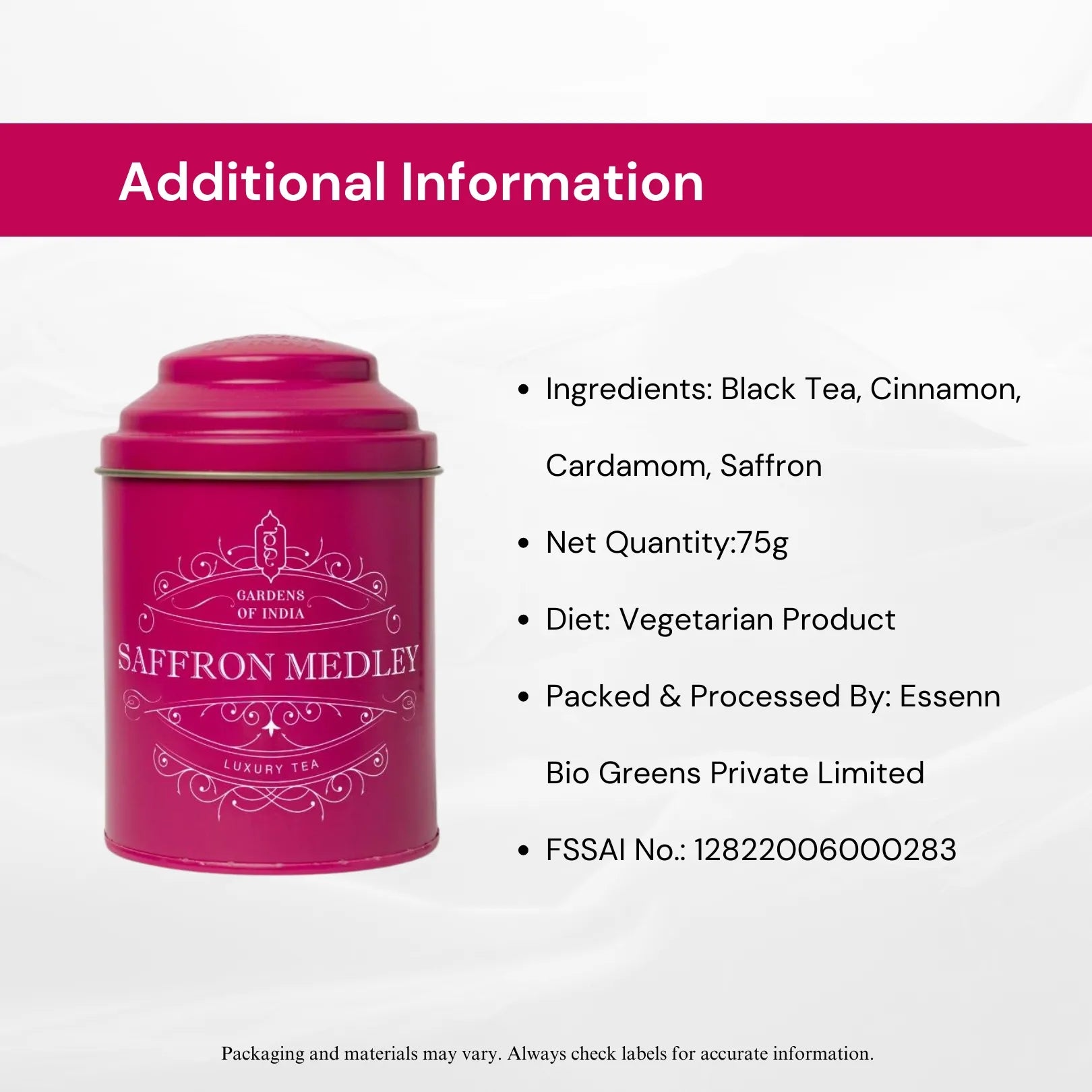 Saffron Medley Tea Tin Can